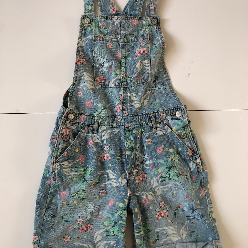 GAP Girls floral denim jumper short